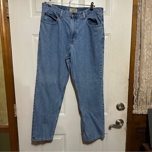 LL‎ Bean Mens Classic Straight Fit Light Blue Denim Jeans Size 36 X 30 Pants